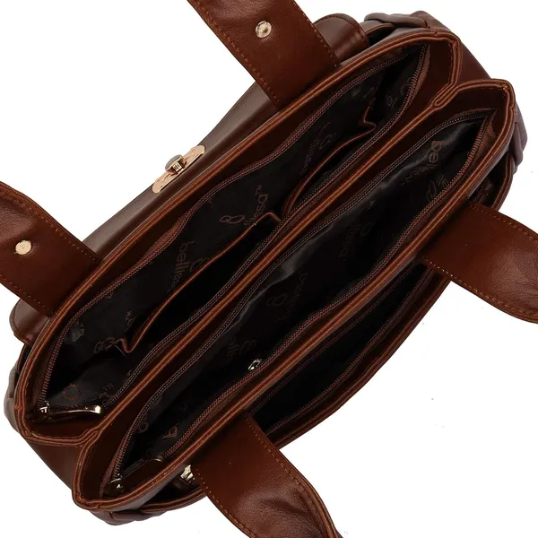 Tan_Premium_Pu_Leather_Handbag_For_Women