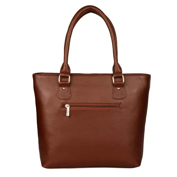Tan_Premium_Pu_Leather_Tote_Bag_For_Women