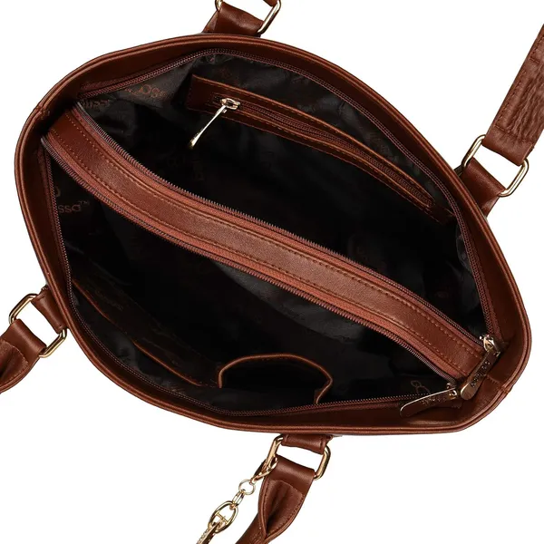 Tan_Premium_Pu_Leather_Tote_Bag_For_Women