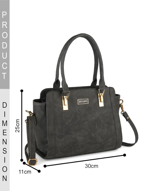 Grey_Premium_Pu_Leather_Handbag_For_Women