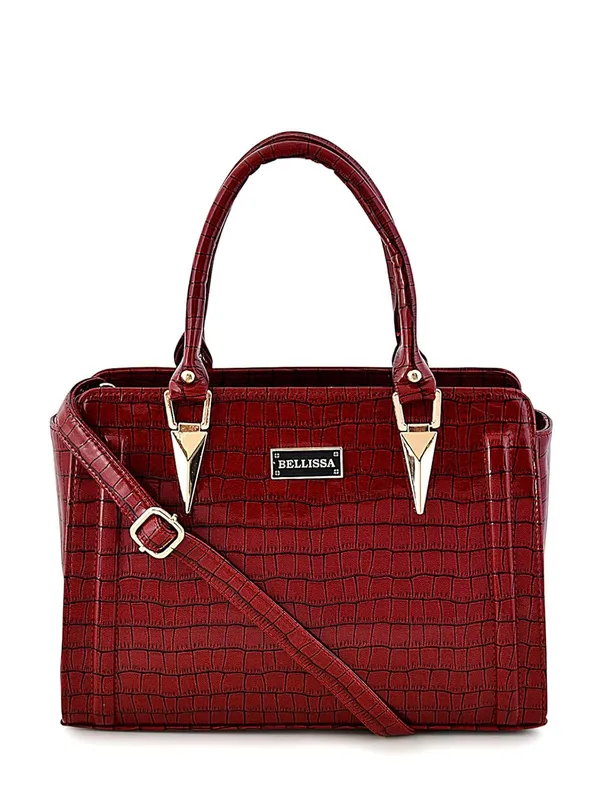 Maroon_Premium_Pu_Leather_Handbag_For_Women