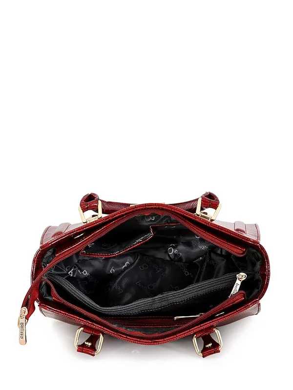 Maroon_Premium_Pu_Leather_Handbag_For_Women