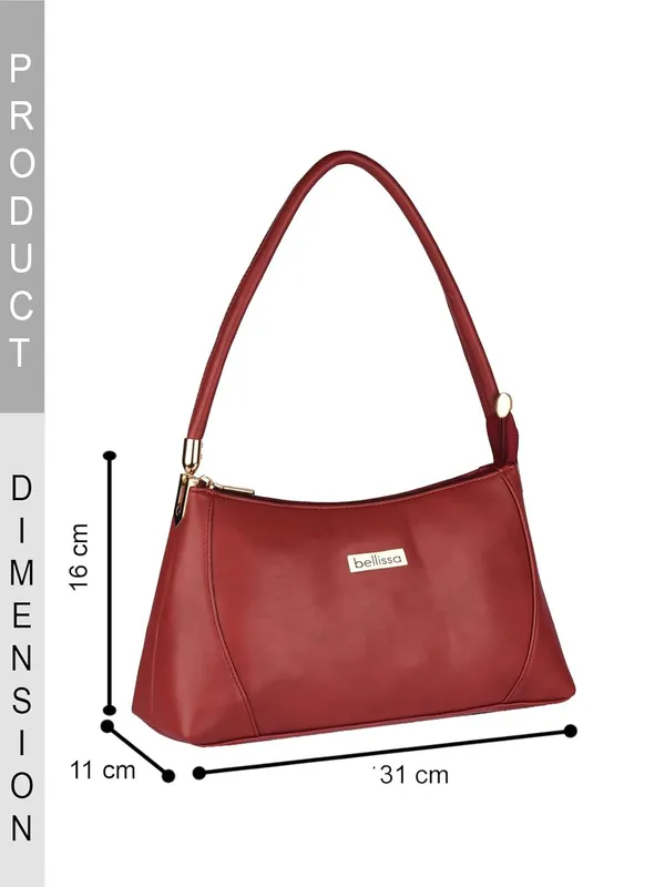 Maroon_Premium_Pu_Leather_Shoulder_Bag_For_Women