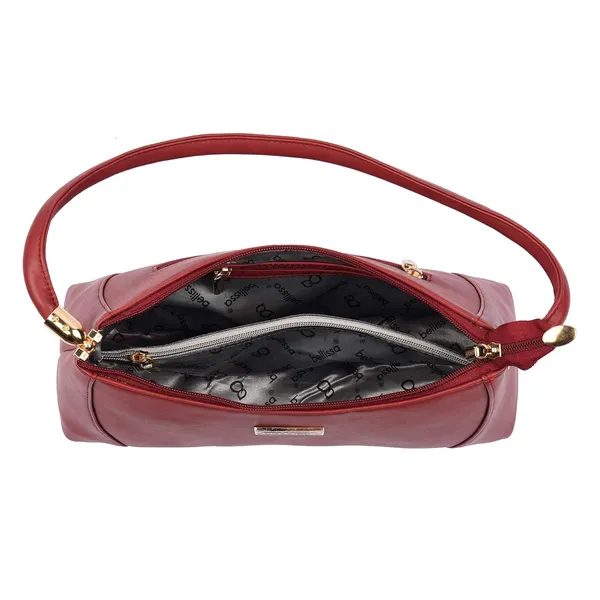Maroon_Premium_Pu_Leather_Shoulder_Bag_For_Women