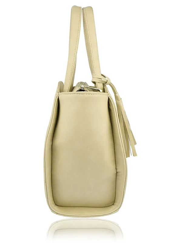 Cream_Premium_Pu_Leather_Handbag_For_Women