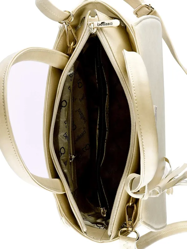 Cream_Premium_Pu_Leather_Handbag_For_Women