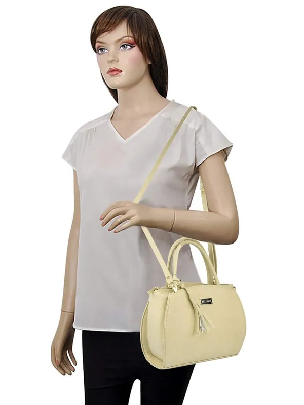 Cream_Premium_Pu_Leather_Handbag_For_Women