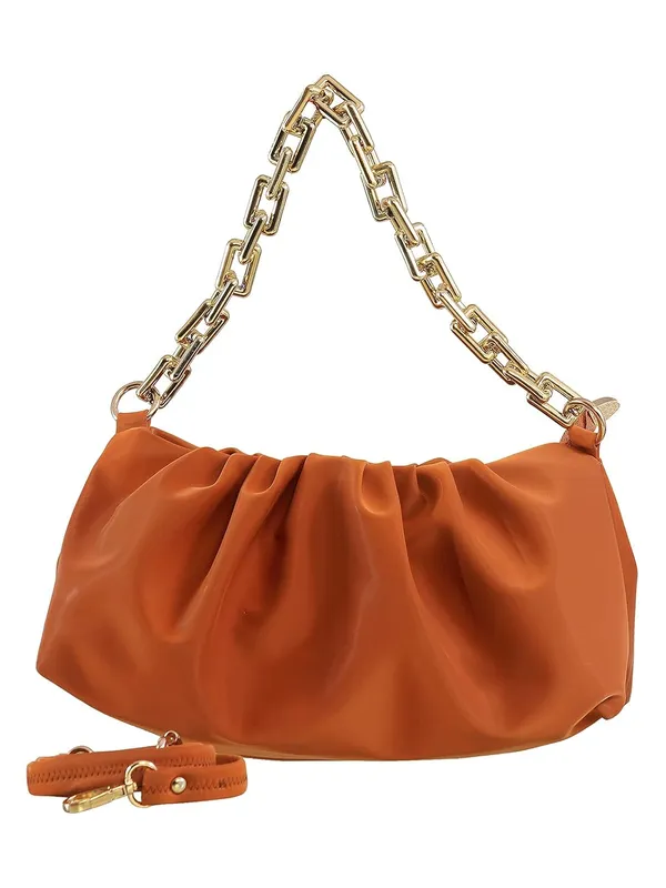 Tan_Premium_Pu_Leather_Shoulder_Bag_For_Women