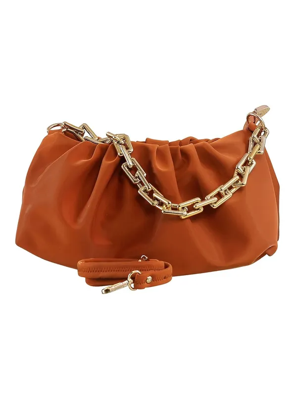 Tan_Premium_Pu_Leather_Shoulder_Bag_For_Women
