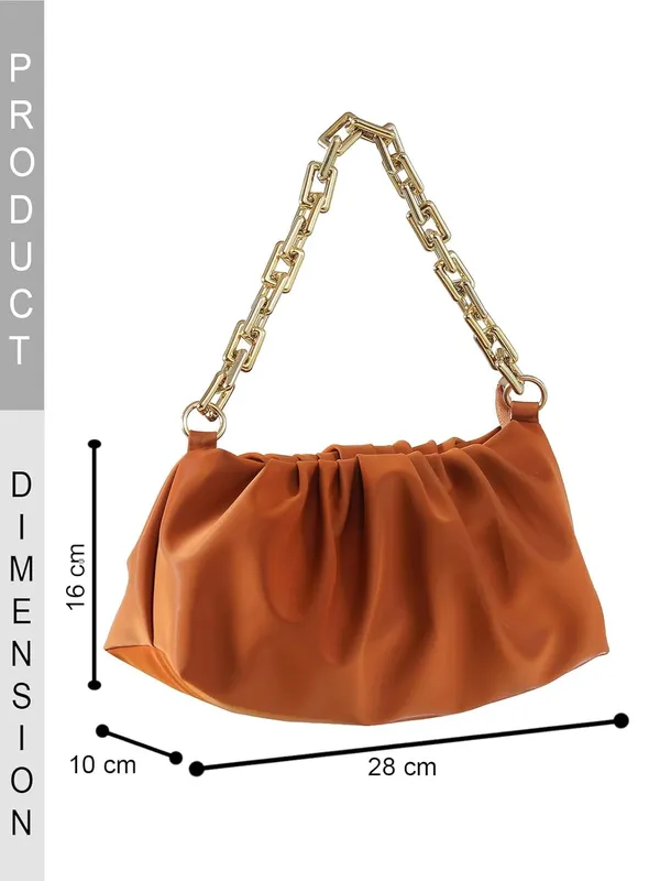 Tan_Premium_Pu_Leather_Shoulder_Bag_For_Women