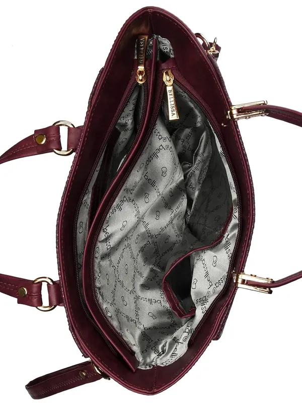 Maroon_Premium_Pu_Leather_Handbag_For_Women