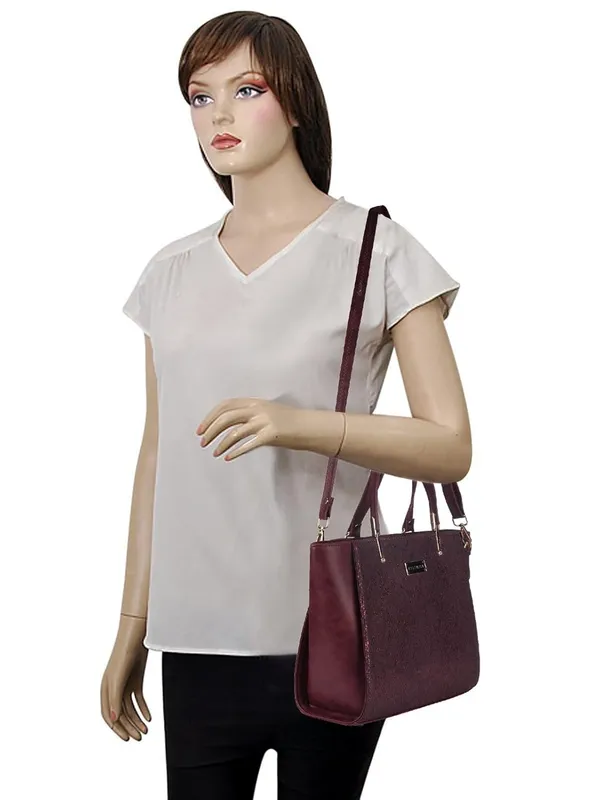 Maroon_Premium_Pu_Leather_Handbag_For_Women