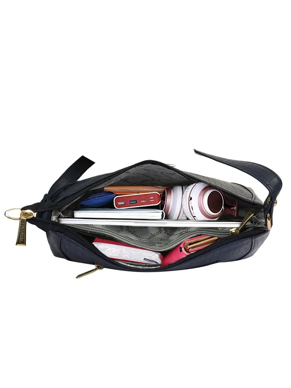 Navy_Blue_Premium_Pu_Leather_Shoulder_Bag_For_Women