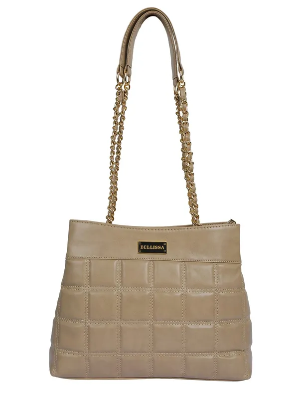 Beige_Premium_Pu_Leather_Shoulder_Bag_For_Women