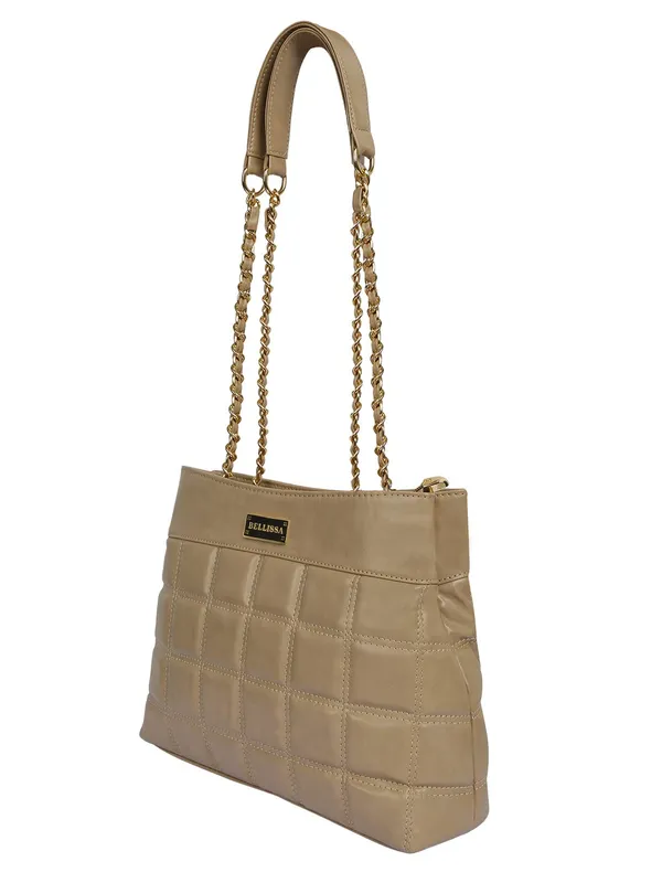 Beige_Premium_Pu_Leather_Shoulder_Bag_For_Women