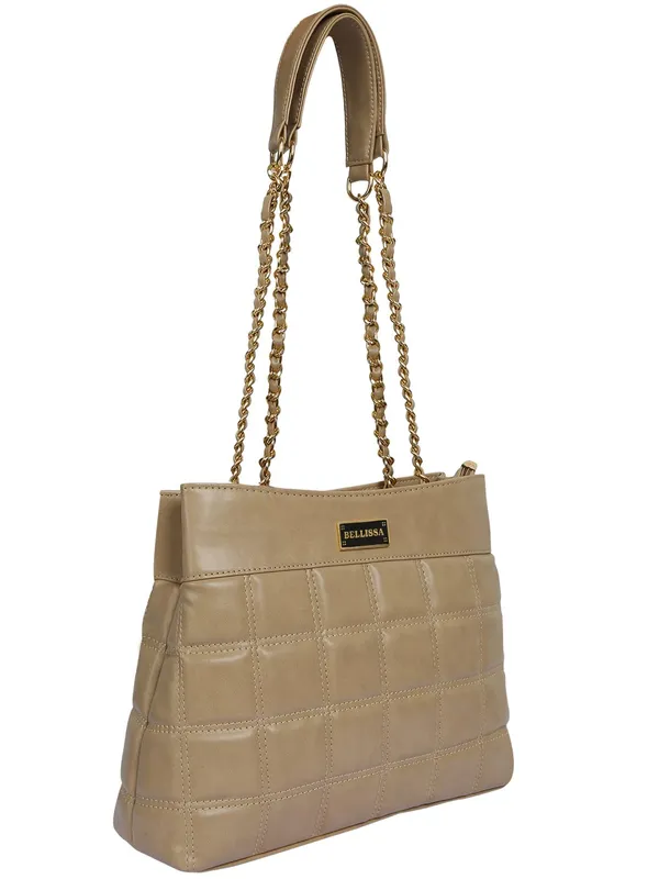 Beige_Premium_Pu_Leather_Shoulder_Bag_For_Women