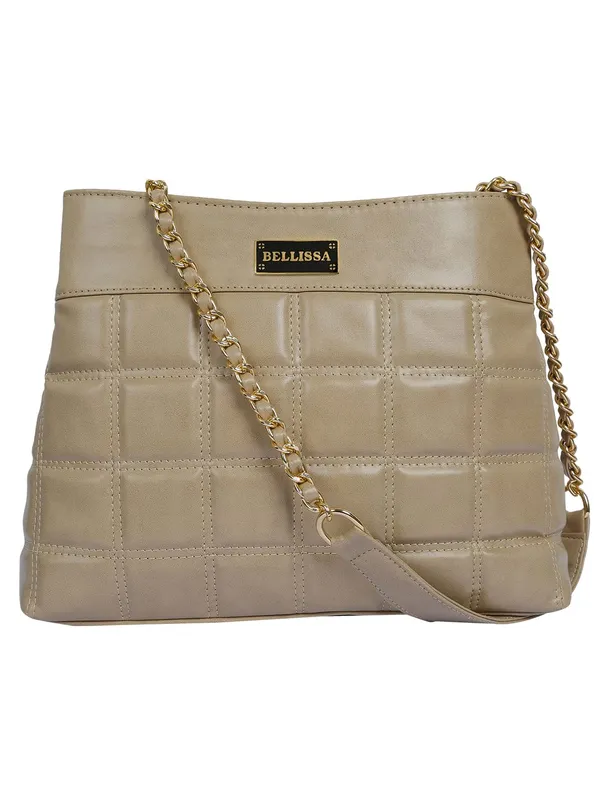 Beige_Premium_Pu_Leather_Shoulder_Bag_For_Women