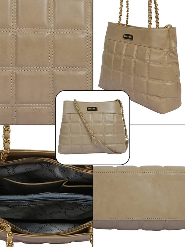 Beige_Premium_Pu_Leather_Shoulder_Bag_For_Women