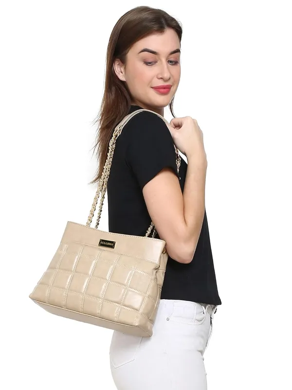Beige_Premium_Pu_Leather_Shoulder_Bag_For_Women