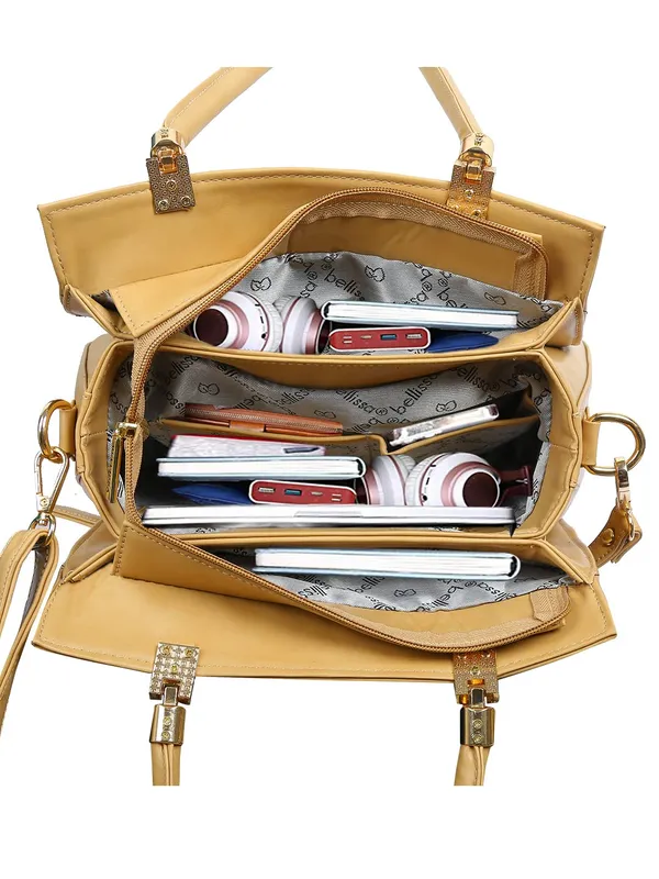 Beige_Premium_Pu_Leather_Handbag_For_Women