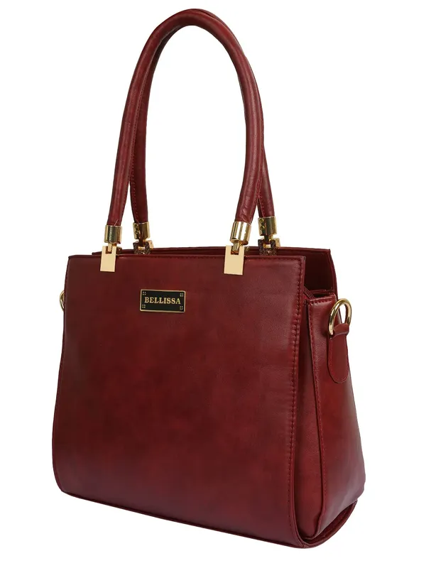 Maroon_Premium_Pu_Leather_Handbag_For_Women