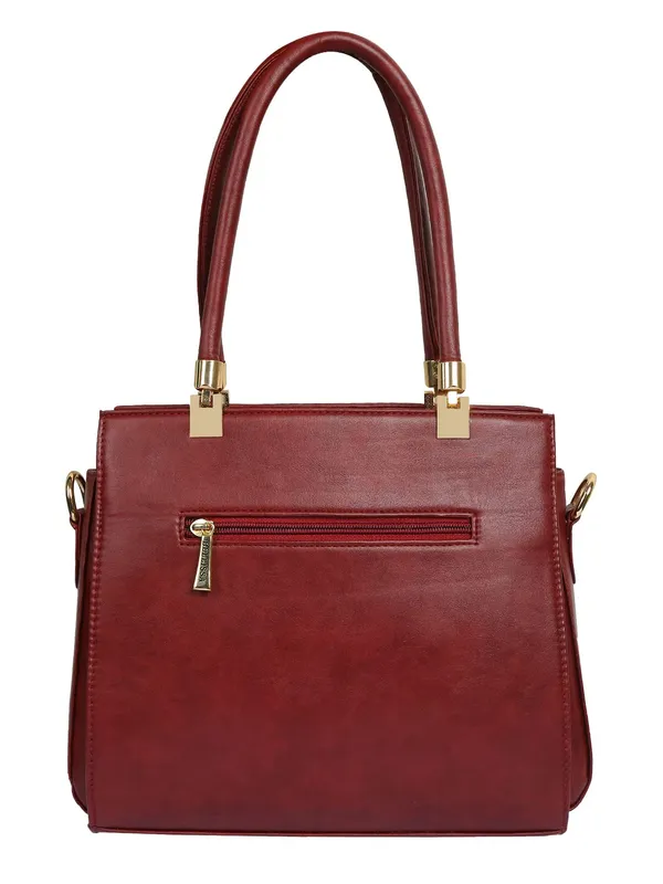 Maroon_Premium_Pu_Leather_Handbag_For_Women