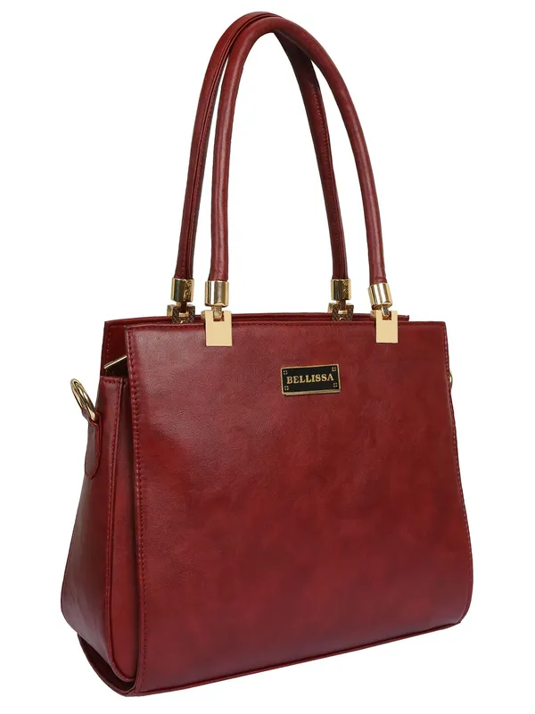 Maroon_Premium_Pu_Leather_Handbag_For_Women
