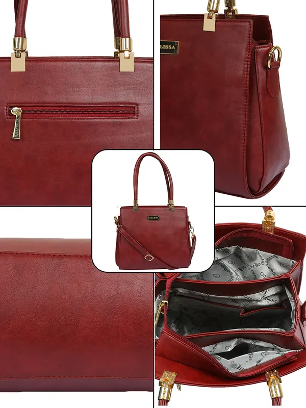 Maroon_Premium_Pu_Leather_Handbag_For_Women