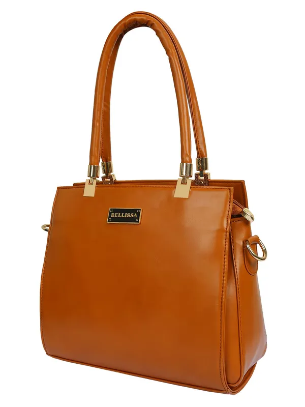 Tan_Premium_Pu_Leather_Handbag_For_Women