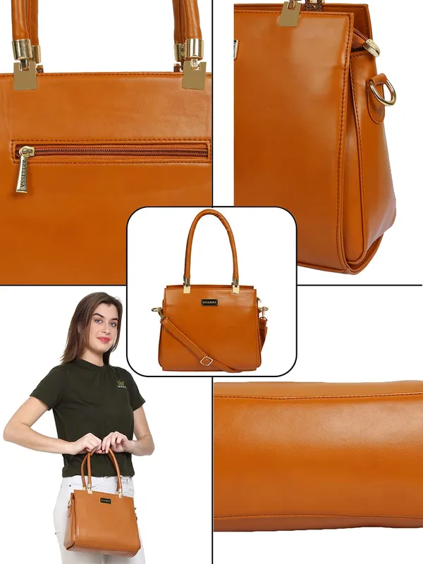 Tan_Premium_Pu_Leather_Handbag_For_Women