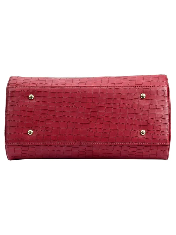 Maroon_Premium_Pu_Leather_Handbag_For_Women