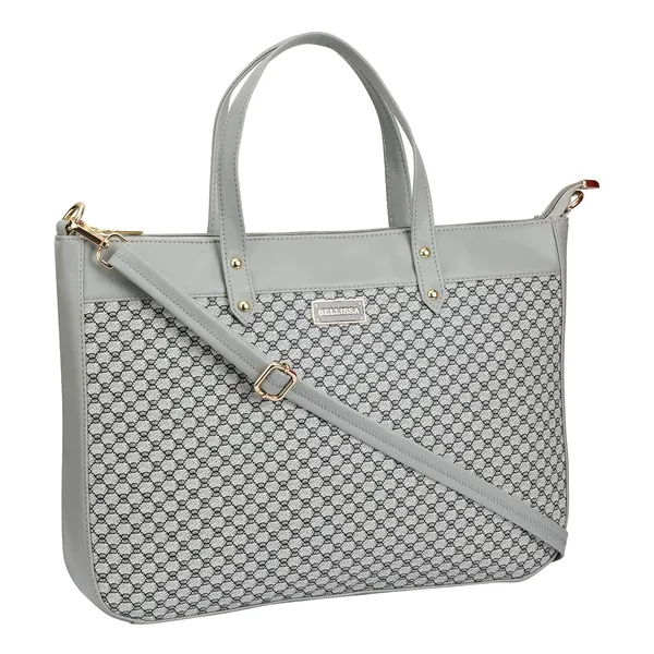 Grey_Premium_Pu_Leather_Laptop_Bag_For_Women