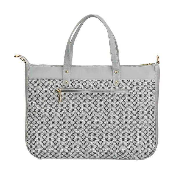 Grey_Premium_Pu_Leather_Laptop_Bag_For_Women
