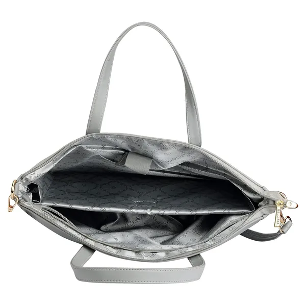 Grey_Premium_Pu_Leather_Laptop_Bag_For_Women