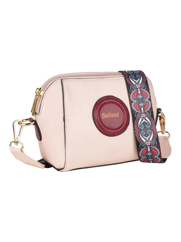 Peach_Premium_Pu_Leather_Sling_Bag_For_Women