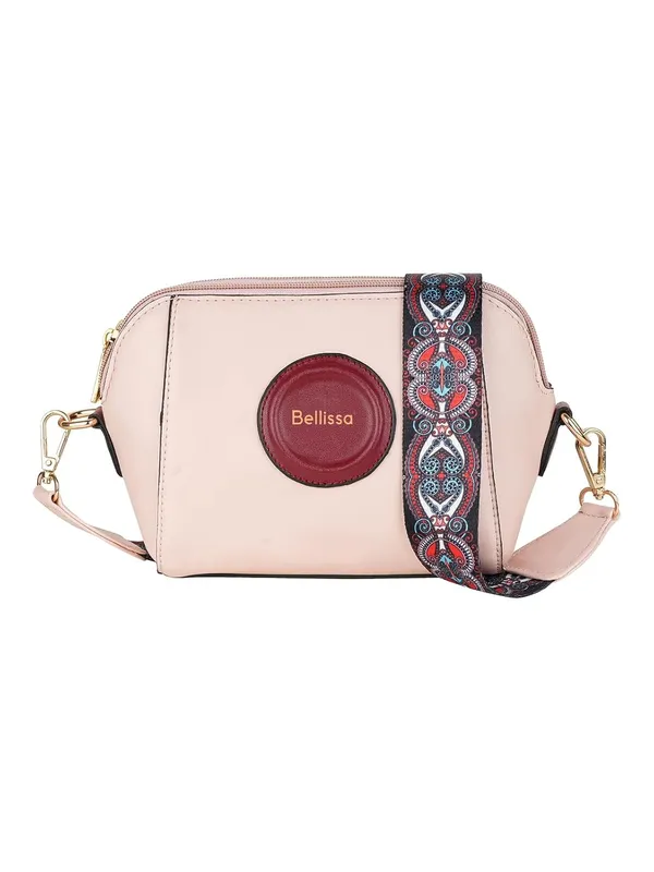 Peach_Premium_Pu_Leather_Sling_Bag_For_Women