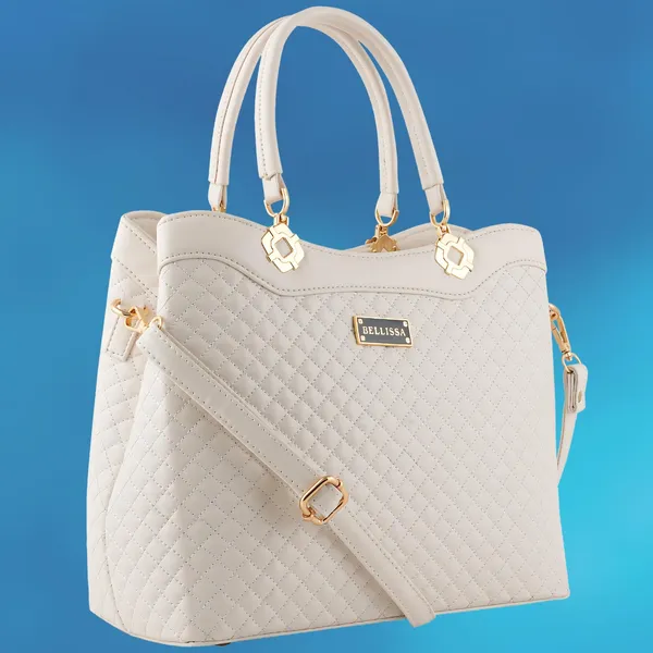 Cream_Premium_Pu_Leather_Handbag_For_Women