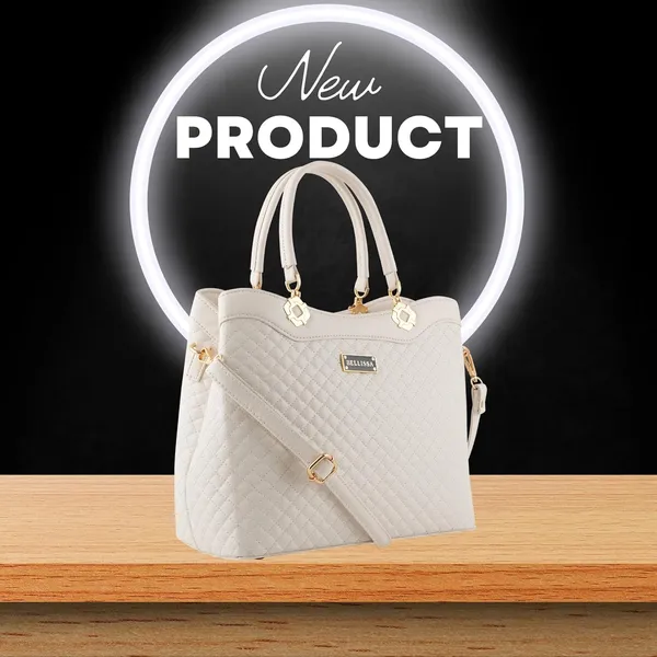 Cream_Premium_Pu_Leather_Handbag_For_Women