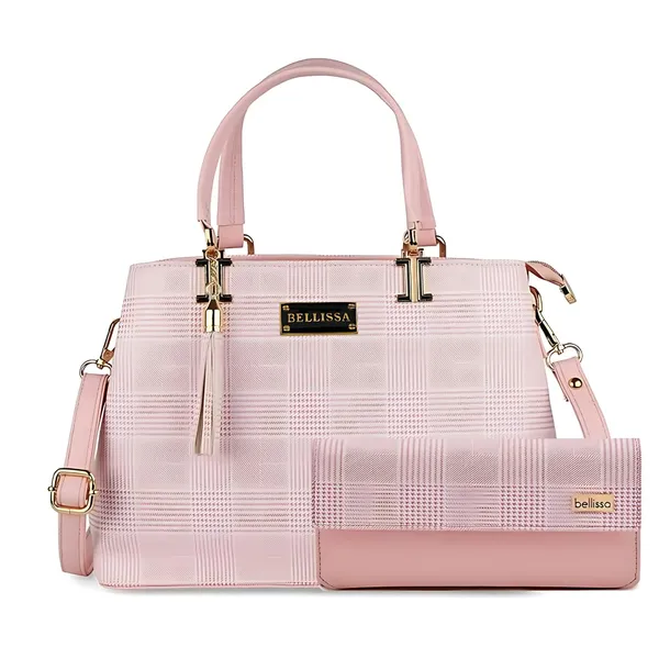Baby_Pink_Premium_Pu_Leather_Combo_Handbag_For_Women