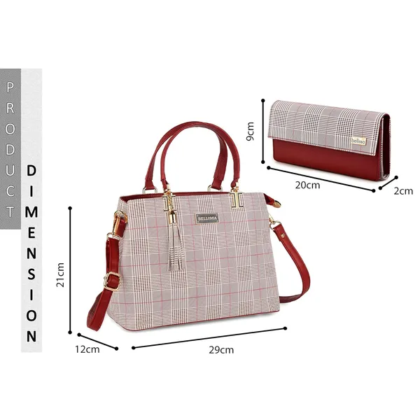 Maroon_Premium_Pu_Leather_Combo_Handbag_For_Women