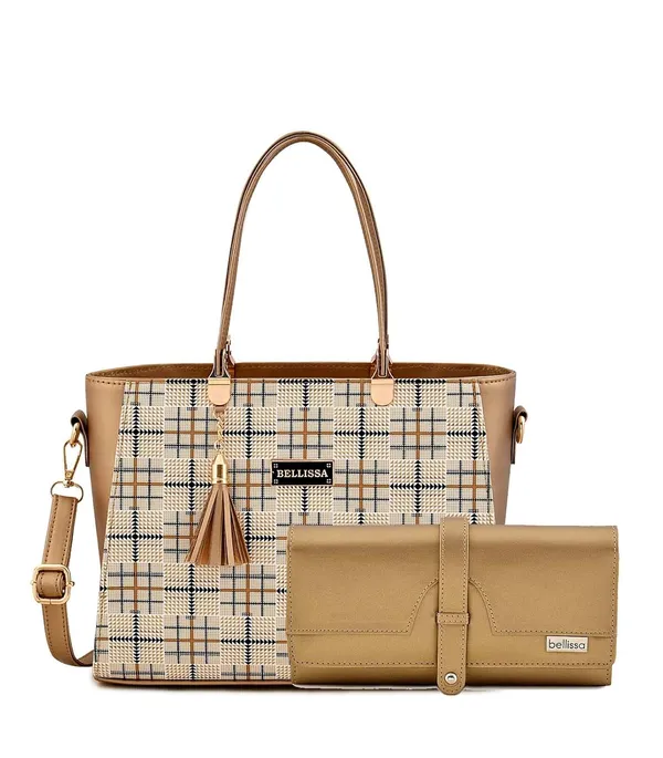 Gold_Premium_Pu_Leather_Combo_Handbag_For_Women