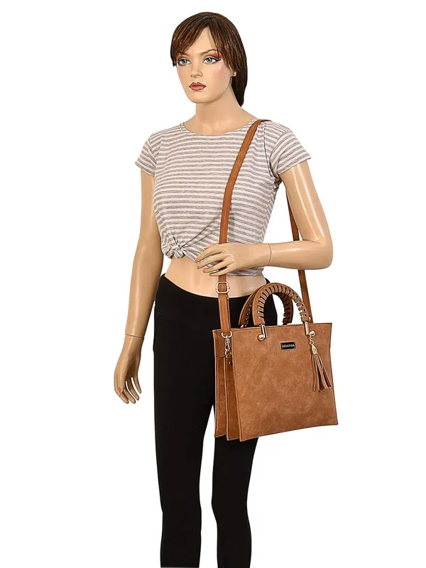 Beige_Premium_Pu_Leather_Combo_Handbag_For_Women
