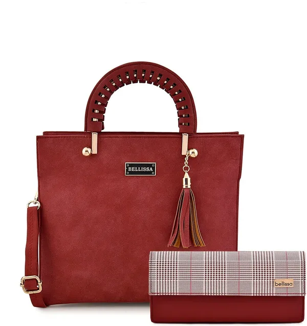 Maroon_Premium_Pu_Leather_Combo_Handbag_For_Women__(Pack_of_2_)