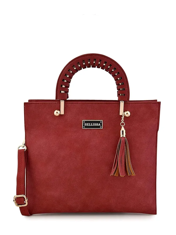 Maroon_Premium_Pu_Leather_Combo_Handbag_For_Women__(Pack_of_2_)