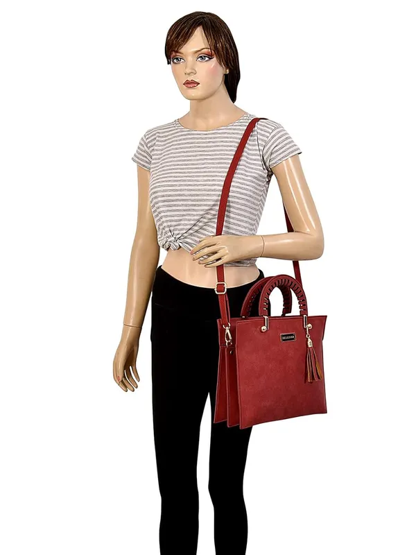 Maroon_Premium_Pu_Leather_Combo_Handbag_For_Women__(Pack_of_2_)