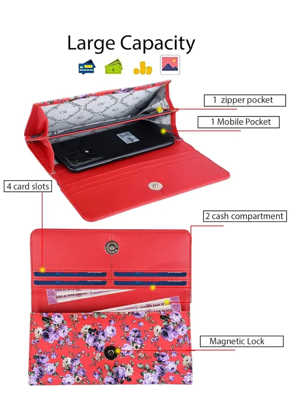 Red_Premium_Pu_Leather_Wallet_For_Women