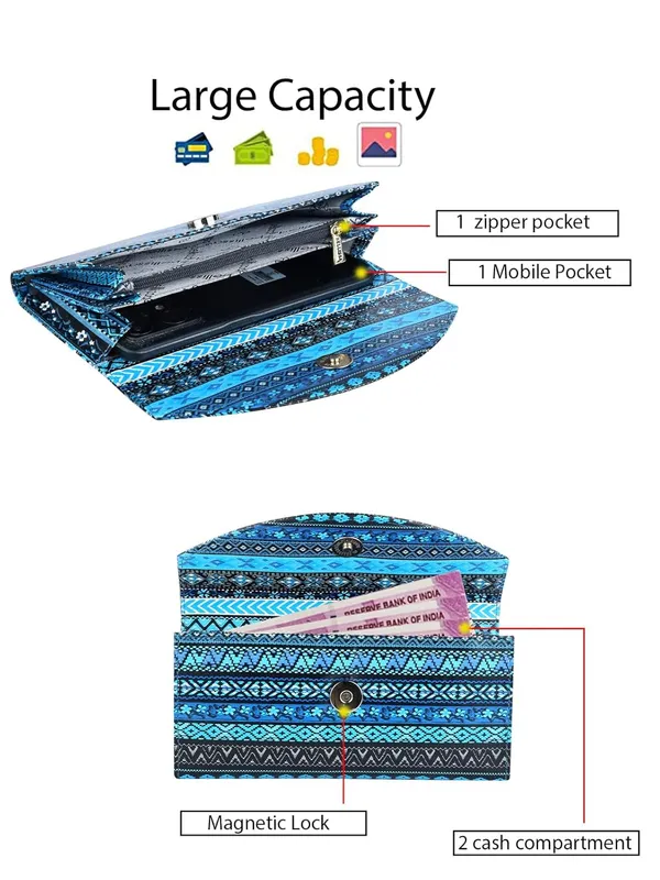 Blue_Premium_Pu_Leather_Wallet_For_Women