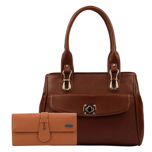 Tan_Premium_Pu_Leather_Combo_Handbag_For_Women