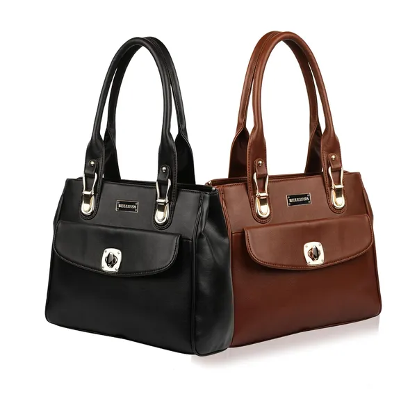 Tan_Premium_Pu_Leather_Combo_Handbag_For_Women