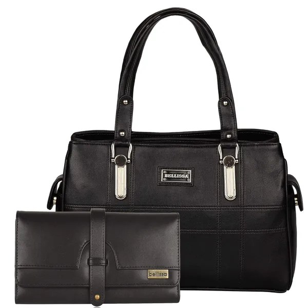 Black_Premium_Pu_Leather_Combo_Handbag_For_Women